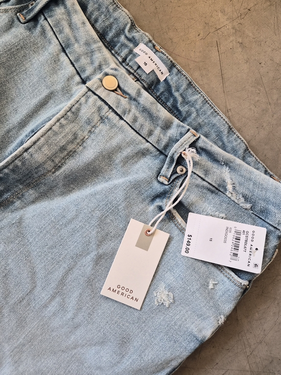 Good American Denim - Good American Good Curve Straight Jeans Size 15 INDIGO03 NWT